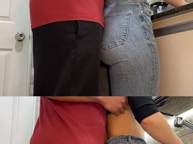 My Maid lets me Cum on her Booty during the time that this babe Cleans the Kitchen (FREE USE)