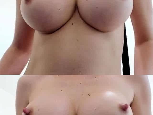 Big Natural Tits Close-Up, Hard Nipples on Cam