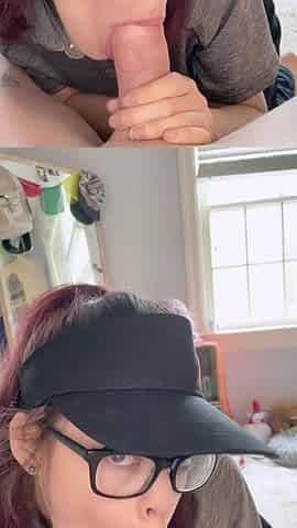 Latina girl has a big cock blowjob pov style