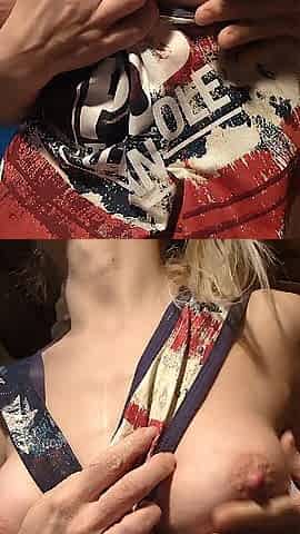 Breast Massage In Large Tanktop