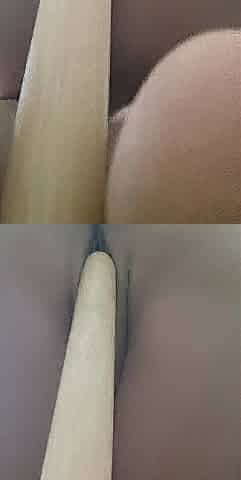 Vagina bang with thick stick