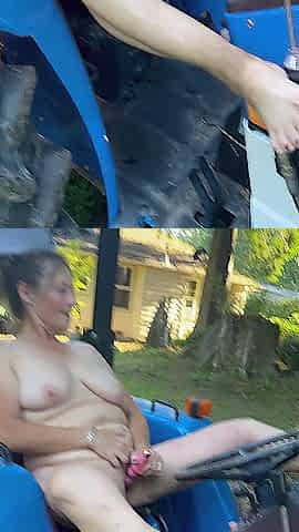 Aged Wife Indecent Feet gets bare and nasty on the tractor after working hard outside