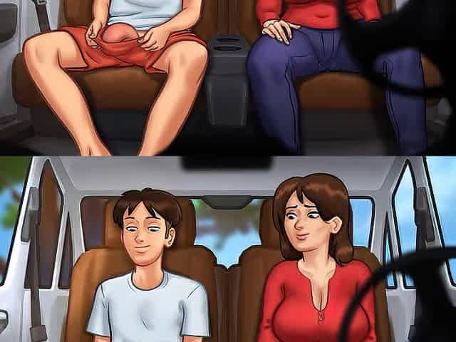 Breasty mother i'd like to fuck takes a ride in te car
