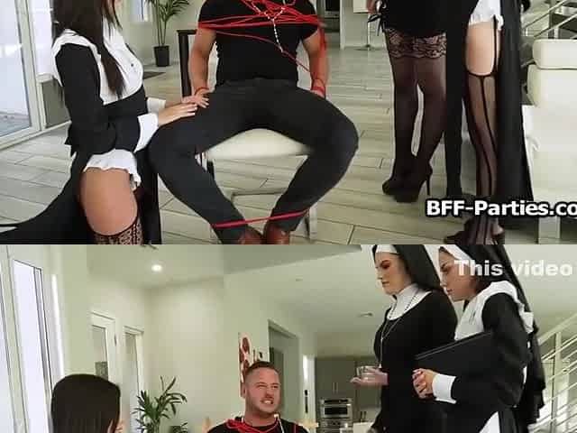 Slutty Nuns Trying Exorcism Via Foursome