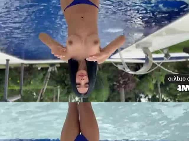 Colombian teenager Liz Mendez7 gets Horny in Pool and gives Blowjob, off the hook HD Porn!