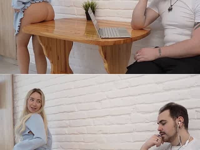She Couldn't Wait Anymore! Fucking Her Husband Right During His Work Call!