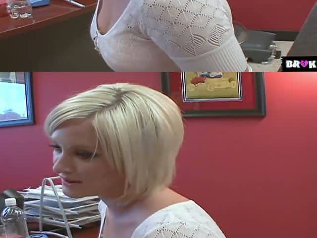Picked up near the mall blonde whore takes strong BBC right into her vagina
