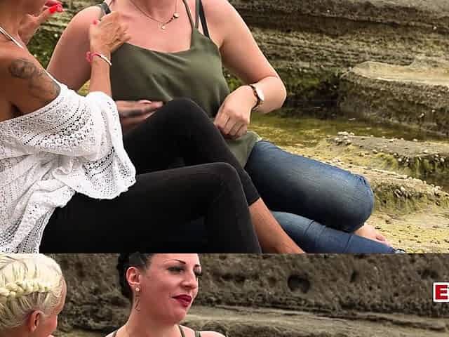 German outdoor blowjob of two women on vacation in Mallorca