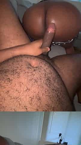 My wet pussy was jealous while getting fucked deep in my ass