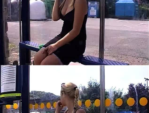 Amateur blonde slut outdoor banging following picnic