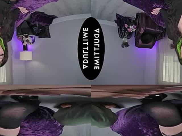 UP CLOSE VR - Sultry Kitty Webcam Ditches Her Gothic Attire To Energetically Ride Your Ramrod - POV