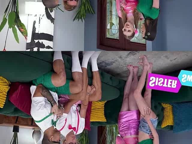 A Precious Time For Foursome Fuckfest With Step Sisters