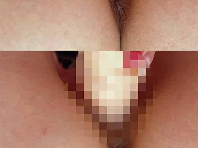 Japanese teen in white cotton panties masturbates