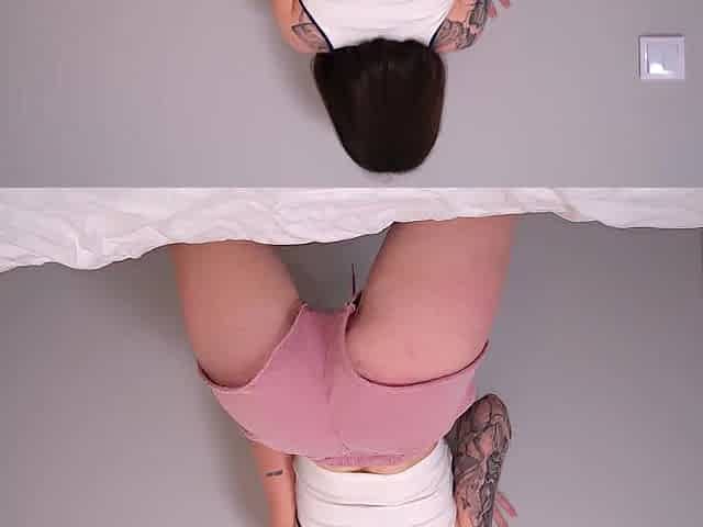 Angel in sneakers with a large moist booty sucking insatiably and then riding on ramrod