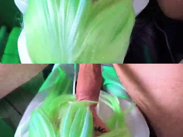 Tattooed Green Hair Hentai Honey Takes Thick Weenie In Neon Lit Screw Session