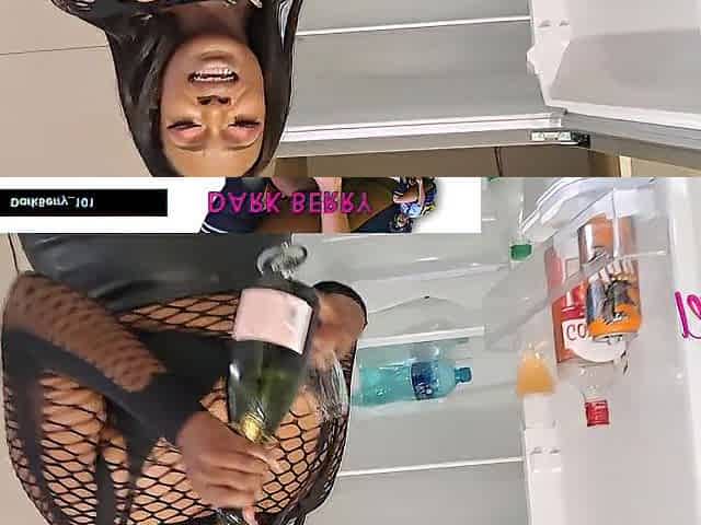 Mzansi hun bent over and drilled on the kitchen counter