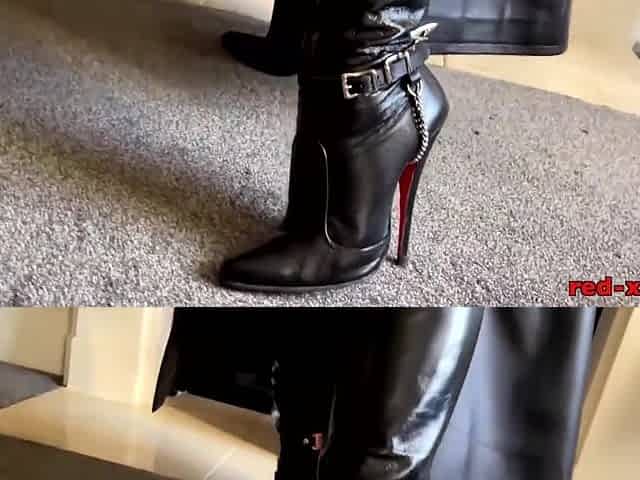 Red Xxx - Gets Off In Her Full Leather Outfit