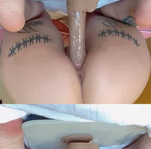 Amateur brunette chick toying her ass and pussy on webcam