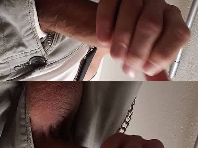 Jacking off in the country club locker room
