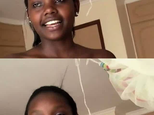 THICK EBONY TEEN choose between LA and her BF