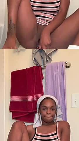 Rubbing twat until climax