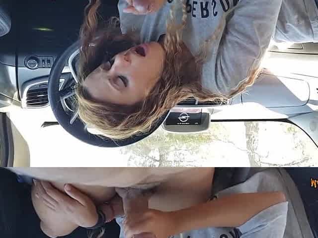 Juicy anal climax with my girlfriend in the rental car