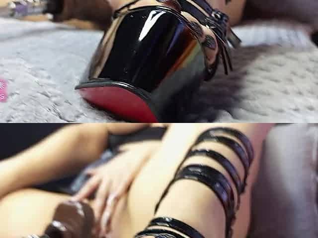 Concupiscent gal takes large cock