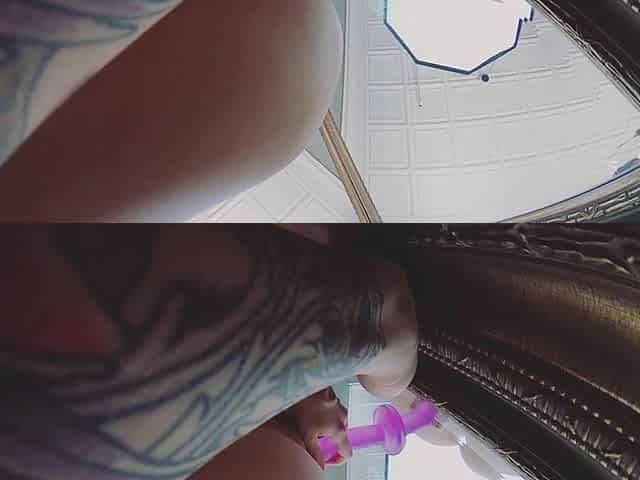Mirror Dildo Play During Photoshoot