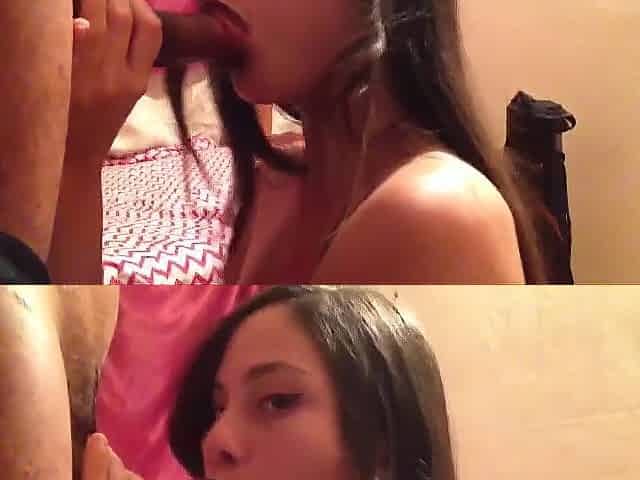 Great oral-job and cums inside my throat / throat full of milk