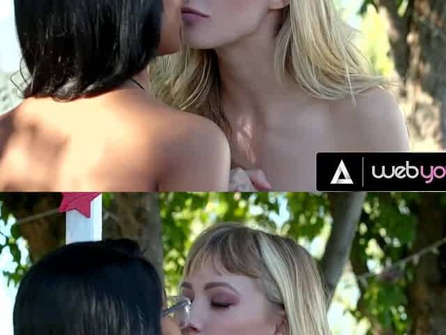 Nasty Sorority Sweetheart Ivy Wolfe Gets FREE USED By Wild Danni Rivers During Charity Giving a kiss Booth