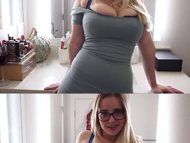 Amateur blond girl with big boobs getting fucked