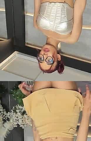 Slim Girl with Colored Hair Masturbates and Wants to Be Controlled