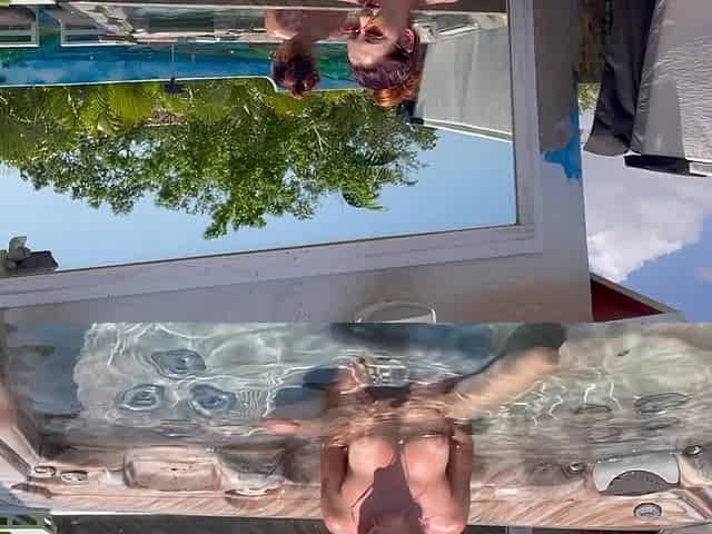 Italian Big Tits MILF Artemisia Love Hot Solo Masturbation Session Naked in the Jacuzzi in Miami
