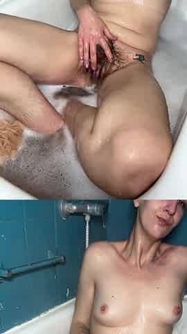 Hot Bubble Bath on This Cold Winter Day with My Hairy Body