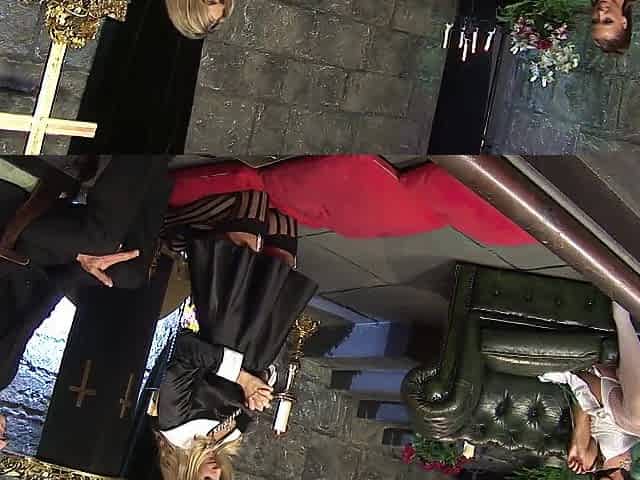 Slutty priest gets to bang 3 smokin' chicks after a ceremony