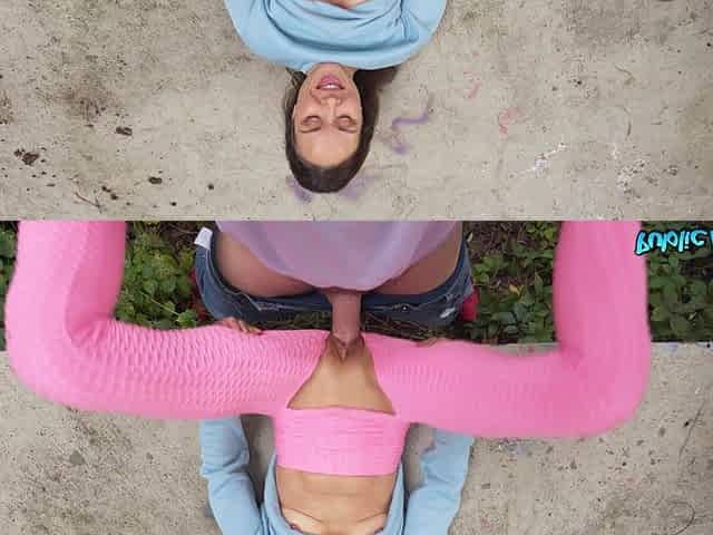 Hot kinky MILF outdoor POV sex