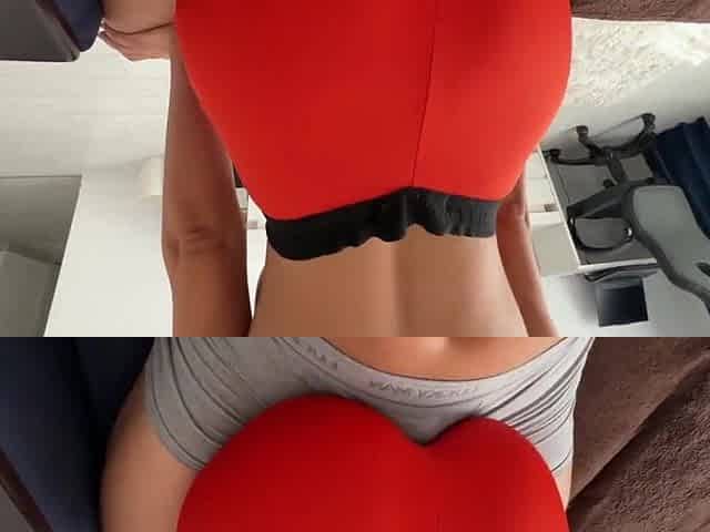Stepsister with excellent large butt humping my penis in panties