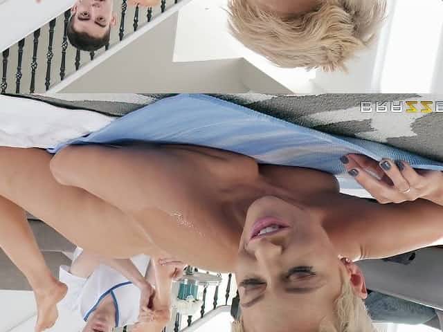 Short haired MILF blonde Ryan Keely gets a huge cumshot in mouth