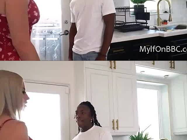 Large ebony dicking breasty golden-haired mama next door