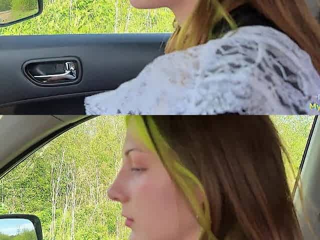 - Will u be my kept woman? Schoolgirl screws and sucks a stranger's wang in his car.