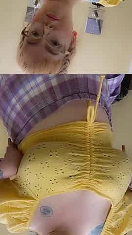 Cute Chubby Stepmom Bounces Huge Boobs in Sundress in Dressing Room