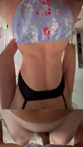 Blonde milf satin panties tease