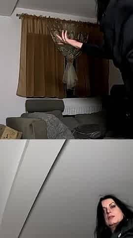 Velvet Tracksuit Tease - Smoking, Big Tits & Black Thong Flash