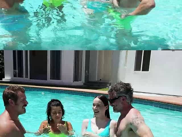 Hazel Moore and Kylie sucking cock underwater