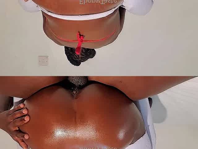 Hawt Black Teen Gets Sprayed With A Giant Cum Load