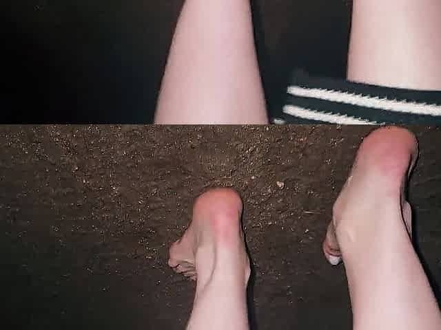 Barefoot in Cold, Squishy Mud (slimy Feet)