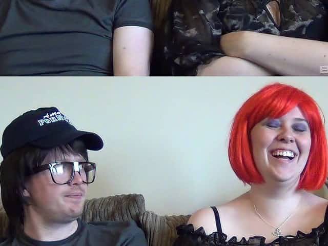 Nerdy IT guy gets lucky with a dark haired cock sucking bitch