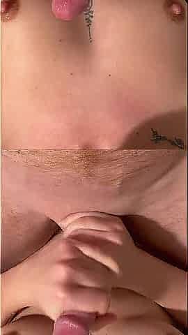 Groaning Tugjob With lotion and giant Jizz flow on my breasts. Do u like Groaning?