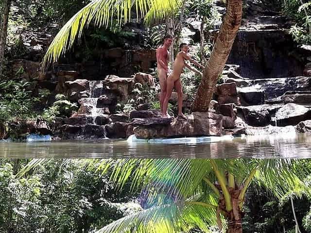 Couple Real Sex in a Waterfall in Thailand