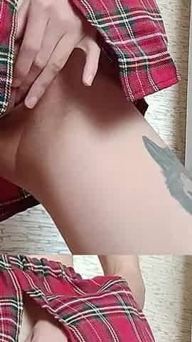 Skinny Schoolgirl in School Uniform Masturbates After School
